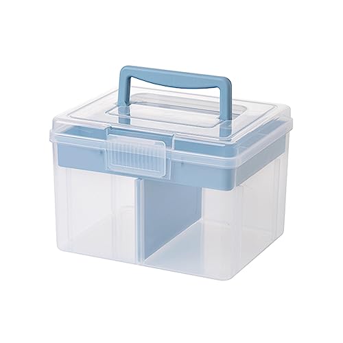 YUOIUX Transparente stapelbare Aufbewahrungsbox mit Ablageschale, Mehrzweck-Aufbewahrungsbehälter zur Aufbewahrung von Spielzeug von YUOIUX