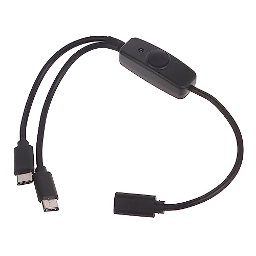 YUOIUX Typ-C-Buchse auf USB-C-Stecker, Ladekabel mit An-/Aus-LED-Anzeige, lädt 2 Geräte gleichzeitig auf von YUOIUX