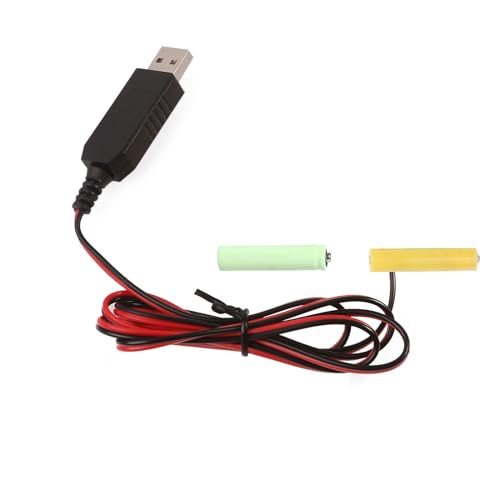 YUOIUX USB 5V auf 3V (2x1.5V) LR03 Dummy Battery Eliminators Cable for Remote Control Radio LED Light von YUOIUX