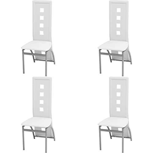 4 Pack White Faux Leather Dining Chairs Set, Modern Ergonomic Design with High Backrest, Sturdy Steel Frame Kitchen Restaurant Office Chairs, Easy Assembly, Comfortable Seating for Home Decor 4 Pack White Faux Leather Dining Chairs Set, Modern Ergonomic Design with High Backrest, Sturdy Steel Frame Kitchen Restaurant Office Chairs, Easy Assembly, Comfortable Seating for Home Decor von YUOTYRKTEJRSG