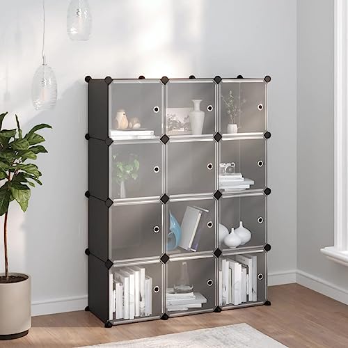 Black PP Cube Storage Shelf with 12 Modular Cubes & Doors, Space Saving Organizer for Home Office, Sturdy Steel Frame, Waterproof & Easy to Clean, Max Load 10kg per Cube, Includes Assembly Tools Black PP Cube Storage Shelf with 12 Modular Cubes & Doors, Space Saving Organizer for Home Office, Sturdy Steel Frame, Waterproof & Easy to Clean, Max Load 10kg per Cube, Includes Assembly Tools von YUOTYRKTEJRSG
