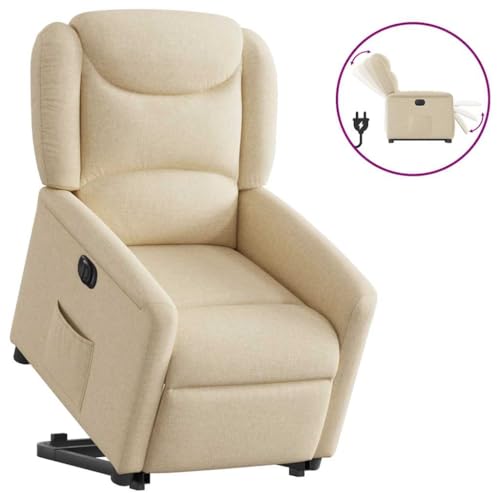 Elektrischer Relaxsessel mit Aufstehhilfe Creme Stoff - Motorisierter Fernsehsessel mit Liegefunktion bis 135 Grad. bequem für Senioren und Wohnzimmer. inklusive Getränkehalter und Seitentasche Elektrischer Relaxsessel mit Aufstehhilfe Creme Stoff - Motorisierter Fernsehsessel mit Liegefunktion bis 135 Grad. bequem für Senioren und Wohnzimmer. inklusive Getränkehalter und Seitentasche von YUOTYRKTEJRSG