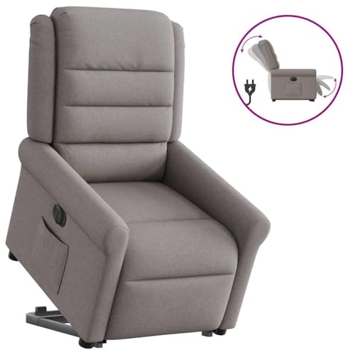Elektrischer Relaxsessel mit Aufstehhilfe Taupe Stoff - Motorisierter Fernsehsessel mit Liegefunktion bis 135° für Wohnzimmer und Senioren. Bequem mit Massagefunktion und 110 kg Belastbarkeit Elektrischer Relaxsessel mit Aufstehhilfe Taupe Stoff - Motorisierter Fernsehsessel mit Liegefunktion bis 135° für Wohnzimmer und Senioren. Bequem mit Massagefunktion und 110 kg Belastbarkeit von YUOTYRKTEJRSG
