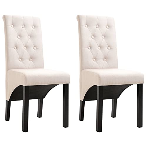 Esszimmerstühle 2 STK. Creme Stoff Dining Chairs with Soft Padding, Ergonomic Design for Kitchen and Dining Room, Solid Wood Legs, Easy Assembly, Comfortable Seating Solution Esszimmerstühle 2 STK. Creme Stoff Dining Chairs with Soft Padding, Ergonomic Design for Kitchen and Dining Room, Solid Wood Legs, Easy Assembly, Comfortable Seating Solution von YUOTYRKTEJRSG