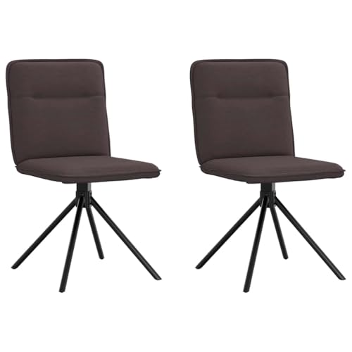 Esszimmerstühle 2 Stk Dunkelbraun Stoff Drehstühle mit 360 Grad Drehfunktion Ergonomische Esszimmerstühle für Essbereich Wohnzimmer Büro mit Weicher Polsterung Stabile Metallkonstruktion von YUOTYRKTEJRSG