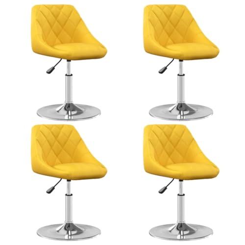 Esszimmerstühle 4 STK. Drehbar Senfgelb Samt, Modern Dining Chairs with Swivel Function and Height Adjustment, Velvet Upholstered Kitchen Chairs for Dining Room and Office von YUOTYRKTEJRSG