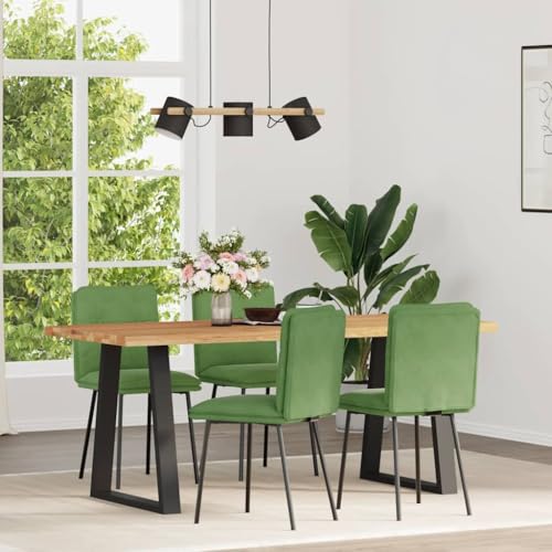 Esszimmerstühle 4 Stk Hellgrün Samt Velvet Dining Chairs Set with Soft Cushion, Modern Kitchen Chairs for Living Room Bedroom Guest Room, Comfortable Seating with Metal Wood Frame, Max Load 110kg von YUOTYRKTEJRSG