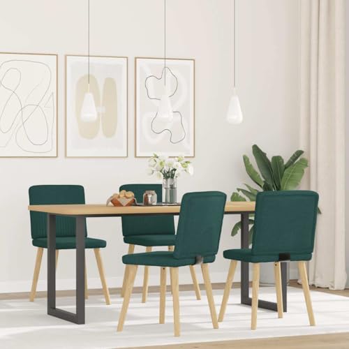 Esszimmerstühle 4er Set Dunkelgrün Stoffbezug, Bequeme Esszimmerstühle mit Schaumstoffpolsterung, Stabile Metall-Holz-Konstruktion für Essbereich, Wohnzimmer und Gästezimmer, 110 kg pro Stuhl Esszimmerstühle 4er Set Dunkelgrün Stoffbezug, Bequeme Esszimmerstühle mit Schaumstoffpolsterung, Stabile Metall-Holz-Konstruktion für Essbereich, Wohnzimmer und Gästezimmer, 110 kg pro Stuhl von YUOTYRKTEJRSG