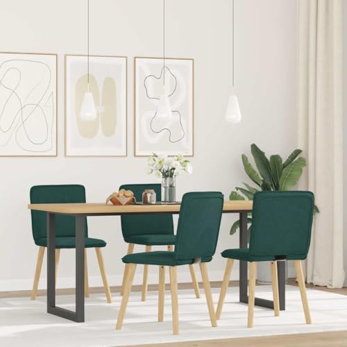 Esszimmerstühle 4er Set Dunkelgrün Stoffbezug, Bequeme Esszimmerstühle mit Schaumstoffpolsterung, Stabile Metall-Holz-Konstruktion für Essbereich und Wohnzimmer, Maximale 110 kg pro Stuhl von YUOTYRKTEJRSG