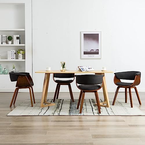 Esszimmerstühle 4er Set Grau Bugholz Stoffbezug - Bequeme Esszimmerstühle mit gepolstertem Sitz, ergonomischem Design für Wohnzimmer, Küche, Essbereich, stabile Holzstühle für täglichen Gebrauch Esszimmerstühle 4er Set Grau Bugholz Stoffbezug - Bequeme Esszimmerstühle mit gepolstertem Sitz, ergonomischem Design für Wohnzimmer, Küche, Essbereich, stabile Holzstühle für täglichen Gebrauch von YUOTYRKTEJRSG