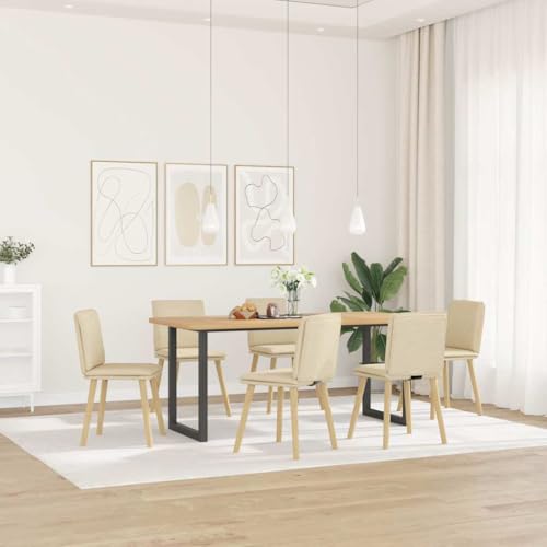 Esszimmerstühle 6 STK. Creme Stoff Dining Chairs Set with Soft Fabric Upholstery, Comfortable Padded Seats and Backrests, Sturdy Metal Wood Frame for Living Room Kitchen Dining Area Esszimmerstühle 6 STK. Creme Stoff Dining Chairs Set with Soft Fabric Upholstery, Comfortable Padded Seats and Backrests, Sturdy Metal Wood Frame for Living Room Kitchen Dining Area von YUOTYRKTEJRSG