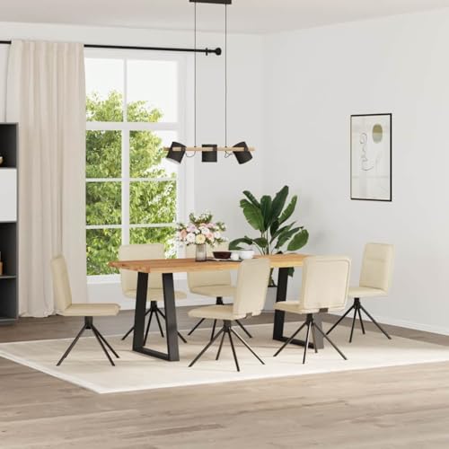 Esszimmerstühle 6 STK. Creme Stoff Dining Chairs Set with Soft Fabric Upholstery, Sturdy Metal Frame and Comfortable Foam Padding for Living Room, Guest Room Esszimmerstühle 6 STK. Creme Stoff Dining Chairs Set with Soft Fabric Upholstery, Sturdy Metal Frame and Comfortable Foam Padding for Living Room, Guest Room von YUOTYRKTEJRSG
