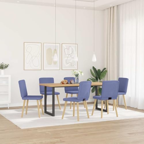 Esszimmerstühle 6 STK. Jeansblau Stoff Dining Chairs Set with Comfortable Cushion, Modern Design for Living Room and Guest Room, Durable Metal Frame and Soft Polyester Fabric, Easy Assembly Esszimmerstühle 6 STK. Jeansblau Stoff Dining Chairs Set with Comfortable Cushion, Modern Design for Living Room and Guest Room, Durable Metal Frame and Soft Polyester Fabric, Easy Assembly von YUOTYRKTEJRSG