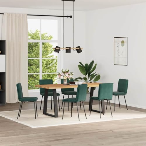 Esszimmerstühle 6 Stk Dunkelgrün Samt Velvet Dining Chairs with Soft Cushion, Modern Kitchen Set of 6 for Dining Room Living Guest Room, Comfortable Upholstered Chairs with Sturdy Metal Frame von YUOTYRKTEJRSG