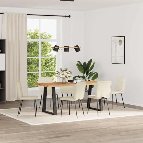 Esszimmerstühle 6 Stk. Creme Samt Velvet Dining Chairs with Soft Cushion, Modern Kitchen Set of 6 for Dining Room Living Guest Room, Comfortable Upholstered Chairs with Sturdy Metal Frame Esszimmerstühle 6 Stk. Creme Samt Velvet Dining Chairs with Soft Cushion, Modern Kitchen Set of 6 for Dining Room Living Guest Room, Comfortable Upholstered Chairs with Sturdy Metal Frame von YUOTYRKTEJRSG