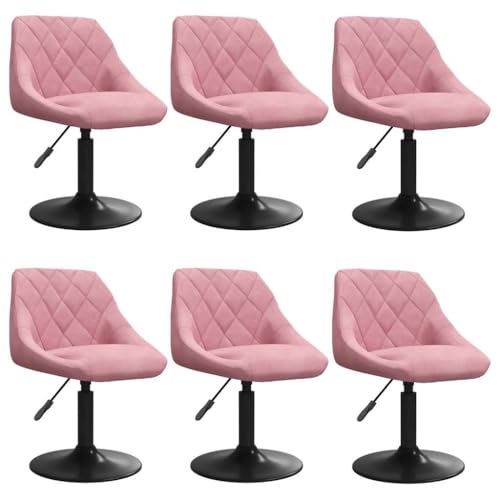 Esszimmerstühle 6 Stk. Drehbar Rosa Samt, Drehstühle Esszimmer mit Gasdruckfeder, Höhenverstellbare Drehstühle für Essbereich, Büro, Home Office, Weicher Samtbezug, Modernes Design, 360 Grad Drehbar Esszimmerstühle 6 Stk. Drehbar Rosa Samt, Drehstühle Esszimmer mit Gasdruckfeder, Höhenverstellbare Drehstühle für Essbereich, Büro, Home Office, Weicher Samtbezug, Modernes Design, 360 Grad Drehbar von YUOTYRKTEJRSG