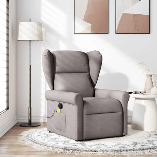 Massagesessel Taupe Stoff mit 6-Punkt Vibrationsmassage. manueller Liegefunktion bis 135 Grad. atmungsaktiver Bezug und Seitentasche für perfekte Entspannung im Wohnzimmer und Homeoffice Massagesessel Taupe Stoff mit 6-Punkt Vibrationsmassage. manueller Liegefunktion bis 135 Grad. atmungsaktiver Bezug und Seitentasche für perfekte Entspannung im Wohnzimmer und Homeoffice von YUOTYRKTEJRSG