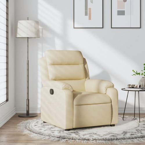 Relaxsessel Creme Stoff Manuell Verstellbarer Fernsehsessel mit Liegefunktion. Bequemer Polstersessel mit Seitentasche für Wohnzimmer und Büro. Max. 135 Grad Verstellung. 110 kg Tragkraft Relaxsessel Creme Stoff Manuell Verstellbarer Fernsehsessel mit Liegefunktion. Bequemer Polstersessel mit Seitentasche für Wohnzimmer und Büro. Max. 135 Grad Verstellung. 110 kg Tragkraft von YUOTYRKTEJRSG