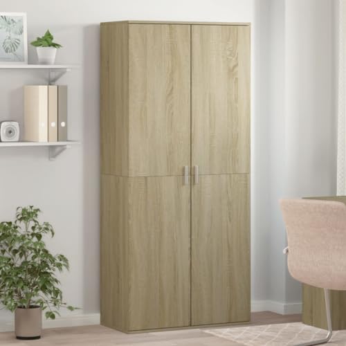 Schuhschrank Sonoma-Eiche 80x39x178 cm Holzwerkstoff - Elegant Shoe Cabinet with Dust-Free Storage, Large Capacity for Hallway & Entryway, Sturdy Wood Material, Easy to Clean von YUOTYRKTEJRSG