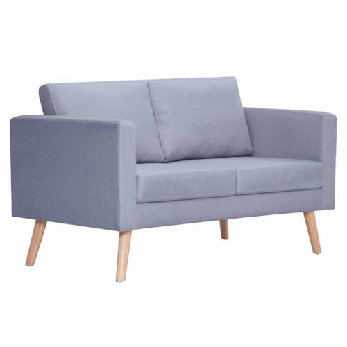 Sofa 2-Sitzer Stoff Hellgrau Modern Living Room Office Furniture with Removable Washable Covers Fabric and Wood Frame for and Style von YUOTYRKTEJRSG