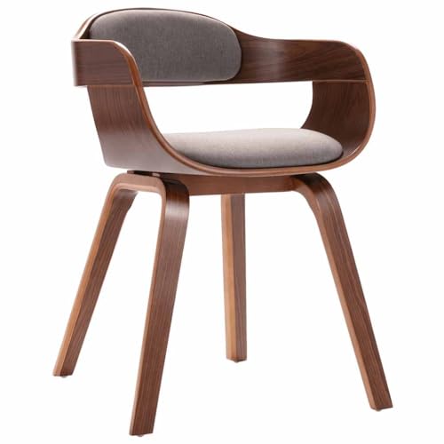 Stylish Taupe Dining Chair with Bentwood Frame and Fabric Upholstery, Ergonomic Design for Kitchen and Dining Room, Comfortable Padded Seat and Backrest, Durable Construction Supports 110kg Weight von YUOTYRKTEJRSG