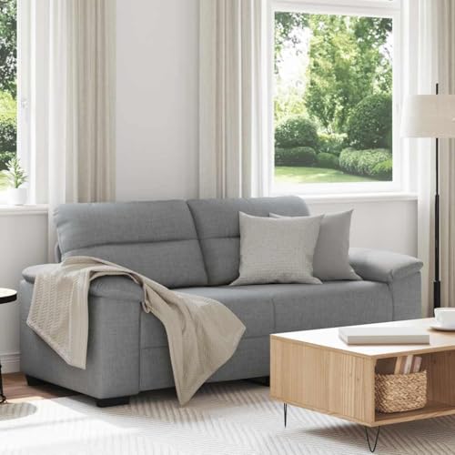 YUOTYRKTEJRSG 2-Sitzer-Sofa Hellgrau 140 cm Stoff Sofa Wohnzimmer Couch mit weichem Polyestergewebe. robustem Holz-Metall-Gestell und Breiten Armlehnen für Wohnzimmer. Büro von YUOTYRKTEJRSG