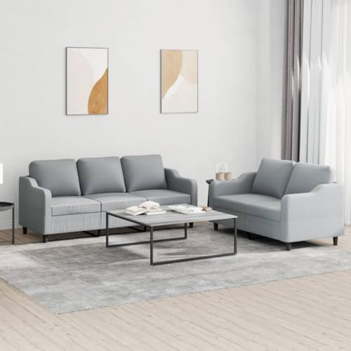YUOTYRKTEJRSG 2-TLG. Sofagarnitur mit Kissen Hellgrau Stoff. 2+3 Sitzer Wohnzimmergarnitur. Bequemes Polstersofa mit Kissen. Modernes Sofaset für Wohnzimmer. Esszimmer. Büro YUOTYRKTEJRSG 2-TLG. Sofagarnitur mit Kissen Hellgrau Stoff. 2+3 Sitzer Wohnzimmergarnitur. Bequemes Polstersofa mit Kissen. Modernes Sofaset für Wohnzimmer. Esszimmer. Büro von YUOTYRKTEJRSG