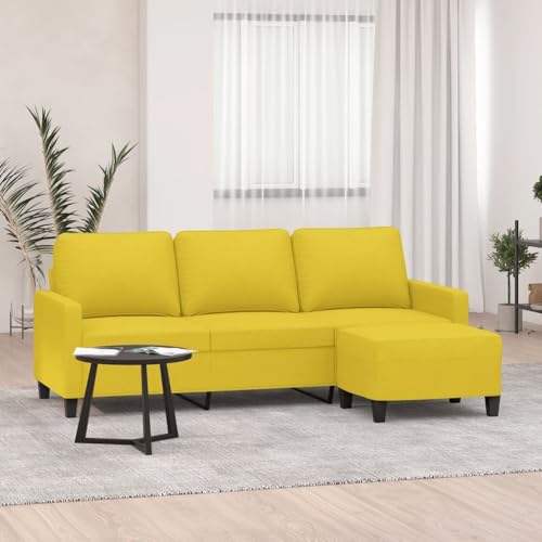 YUOTYRKTEJRSG 3-Seater Sofa with Ottoman Light Yellow 180 cm Fabric Couch Living Room Furniture Modern Design Comfortable Seating Durable Frame YUOTYRKTEJRSG 3-Seater Sofa with Ottoman Light Yellow 180 cm Fabric Couch Living Room Furniture Modern Design Comfortable Seating Durable Frame von YUOTYRKTEJRSG