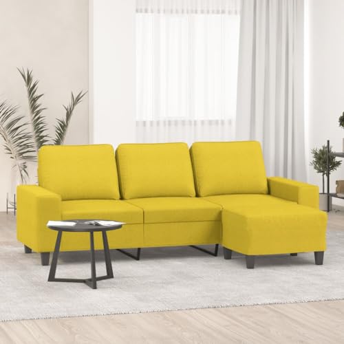 YUOTYRKTEJRSG 3-Seater Sofa with Ottoman Light Yellow 180 cm Fabric Living Room Furniture Modern Design Comfortable Seating for Home Lounge Relaxation YUOTYRKTEJRSG 3-Seater Sofa with Ottoman Light Yellow 180 cm Fabric Living Room Furniture Modern Design Comfortable Seating for Home Lounge Relaxation von YUOTYRKTEJRSG