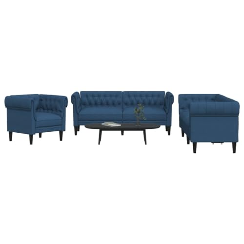 YUOTYRKTEJRSG 3-TLG. Sofagarnitur Blau Stoff Wohnzimmergarnitur Set Sessel Sofa Set Modern Bequem Langlebig Polyester Stoffmöbel für Wohnzimmer Esszimmer YUOTYRKTEJRSG 3-TLG. Sofagarnitur Blau Stoff Wohnzimmergarnitur Set Sessel Sofa Set Modern Bequem Langlebig Polyester Stoffmöbel für Wohnzimmer Esszimmer von YUOTYRKTEJRSG