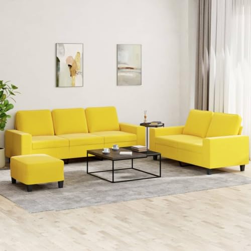 YUOTYRKTEJRSG 3-TLG. Sofagarnitur Hellgelb Stoff Sofa Set Living Room Furniture with Ottoman. Comfortable Fabric Couch Set for Small Spaces. Durable Frame. Yellow Modern Lounge Suite for Home Decor YUOTYRKTEJRSG 3-TLG. Sofagarnitur Hellgelb Stoff Sofa Set Living Room Furniture with Ottoman. Comfortable Fabric Couch Set for Small Spaces. Durable Frame. Yellow Modern Lounge Suite for Home Decor von YUOTYRKTEJRSG