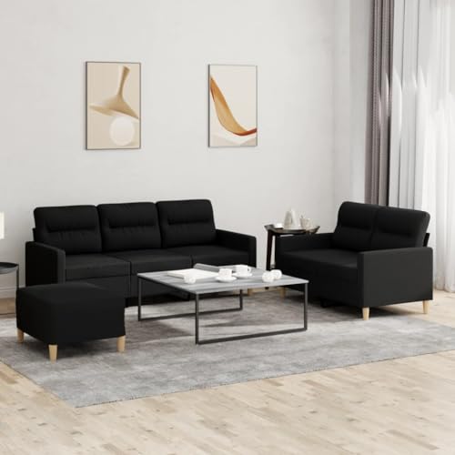 YUOTYRKTEJRSG 3-TLG. Sofagarnitur mit Kissen Schwarz Stoff. Wohnzimmer Couchgarnitur mit Hocker. bequemes 2+3 Sitzer Sofa Set. modernes Design für Wohnzimmer und Esszimmer YUOTYRKTEJRSG 3-TLG. Sofagarnitur mit Kissen Schwarz Stoff. Wohnzimmer Couchgarnitur mit Hocker. bequemes 2+3 Sitzer Sofa Set. modernes Design für Wohnzimmer und Esszimmer von YUOTYRKTEJRSG