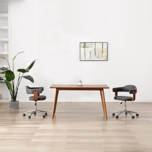 YUOTYRKTEJRSG 360 Drehbarer Esszimmerstuhl Grau mit Gasdruckfeder, Höhenverstellbarer Bürostuhl aus Bugholz und Stoff für Wohnzimmer, Büro, Ergonomischer Drehstuhl mit Rollen YUOTYRKTEJRSG 360 Drehbarer Esszimmerstuhl Grau mit Gasdruckfeder, Höhenverstellbarer Bürostuhl aus Bugholz und Stoff für Wohnzimmer, Büro, Ergonomischer Drehstuhl mit Rollen von YUOTYRKTEJRSG
