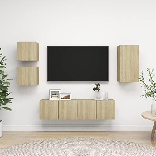 YUOTYRKTEJRSG 5-TLG. TV-Schrank-Set Sonoma-Eiche Holzwerkstoff Sideboard Fernseher Wohnwand Wohnzimmer Table Sideboard Tv für Schlafzimmer Gästezimmer Jugendzimmer Büro YUOTYRKTEJRSG 5-TLG. TV-Schrank-Set Sonoma-Eiche Holzwerkstoff Sideboard Fernseher Wohnwand Wohnzimmer Table Sideboard Tv für Schlafzimmer Gästezimmer Jugendzimmer Büro von YUOTYRKTEJRSG