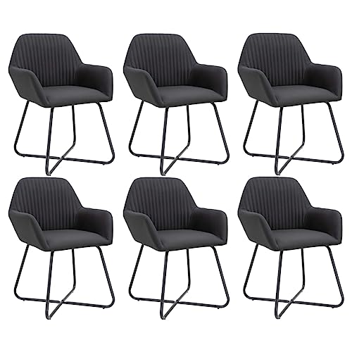 YUOTYRKTEJRSG 6 Pack Modern Dining Chairs with Armrests, Black Fabric Upholstered Kitchen Chairs Set, Sturdy Steel Frame Ergonomic Design for Dining Room Living Room Home Decor YUOTYRKTEJRSG 6 Pack Modern Dining Chairs with Armrests, Black Fabric Upholstered Kitchen Chairs Set, Sturdy Steel Frame Ergonomic Design for Dining Room Living Room Home Decor von YUOTYRKTEJRSG