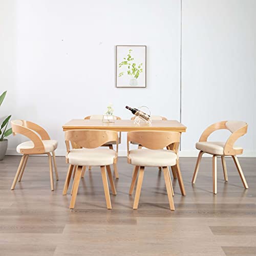 YUOTYRKTEJRSG 6 STK Esszimmerstühle Creme Bugholz Kunstleder, Bequeme Esszimmer Stühle Set mit Weicher Polsterung, Elegante Design für Wohnzimmer Essbereich, Max 110 kg Belastbarkeit YUOTYRKTEJRSG 6 STK Esszimmerstühle Creme Bugholz Kunstleder, Bequeme Esszimmer Stühle Set mit Weicher Polsterung, Elegante Design für Wohnzimmer Essbereich, Max 110 kg Belastbarkeit von YUOTYRKTEJRSG