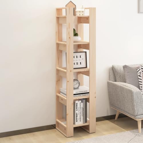 YUOTYRKTEJRSG Bücherregal/Raumteiler 41x35x160 cm Massivholz Kiefer Ordner Regal Badezimmerschrank Kleiner Schrank Regal Klein für Buchhandlung Schlafzimmer Wohnzimmer Küche von YUOTYRKTEJRSG