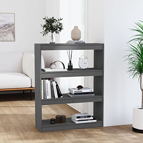 YUOTYRKTEJRSG Bücherregal/Raumteiler Grau 80x30x103,5 cm Massivholz Kiefer Aktenregal Badezimmerschrank Cd Regal Aufbewahrungsregal für Buchhandlung Wohnzimmer Balkon Schlafzimmer YUOTYRKTEJRSG Bücherregal/Raumteiler Grau 80x30x103,5 cm Massivholz Kiefer Aktenregal Badezimmerschrank Cd Regal Aufbewahrungsregal für Buchhandlung Wohnzimmer Balkon Schlafzimmer von YUOTYRKTEJRSG