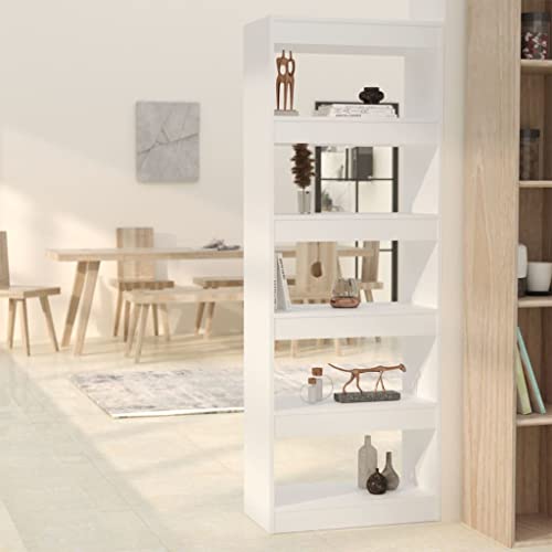 YUOTYRKTEJRSG Bücherregal/Raumteiler Weiß 60x30x166 cm Holzwerkstoff Manga Regal Badregal Kleiner Schrank Aufbewahrungsschrank für Schlafzimmer Wohnzimmer Balkon Küche von YUOTYRKTEJRSG