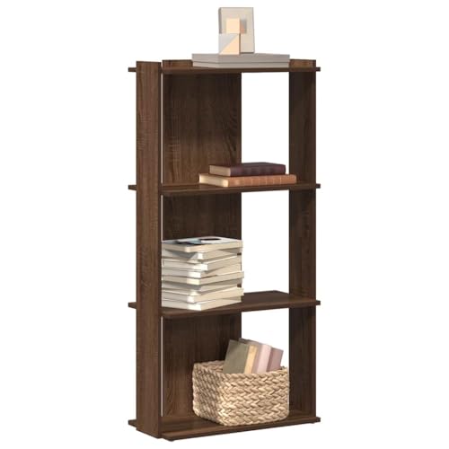 YUOTYRKTEJRSG Bücherregal 3 Böden Braun Eiche-Optik 60x30x120cm Holzwerkstoff Kitchen Shelf Kleiner Schrank Klein Bad Schrank für Wohnzimmer Küche Buchhandlung Schlafzimmer von YUOTYRKTEJRSG