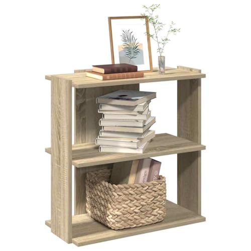 YUOTYRKTEJRSG Bücherregal 3 Böden Sonoma-Eiche 60x30x60 cm Holzwerkstoff Kitchen Shelf Kleiner Schrank Klein Bad Schrank für Wohnzimmer Küche Buchhandlung Schlafzimmer von YUOTYRKTEJRSG