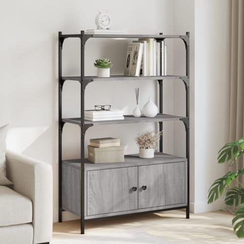 YUOTYRKTEJRSG Bücherregal 3 Fächer Grau Sonoma 70x30x109,5 cm Holzwerkstoff Kitchen Shelf Cd Regal Regal Klein Bücherschrank für Schlafzimmer Arbeitszimmer Balkon Wohnzimmer YUOTYRKTEJRSG Bücherregal 3 Fächer Grau Sonoma 70x30x109,5 cm Holzwerkstoff Kitchen Shelf Cd Regal Regal Klein Bücherschrank für Schlafzimmer Arbeitszimmer Balkon Wohnzimmer von YUOTYRKTEJRSG