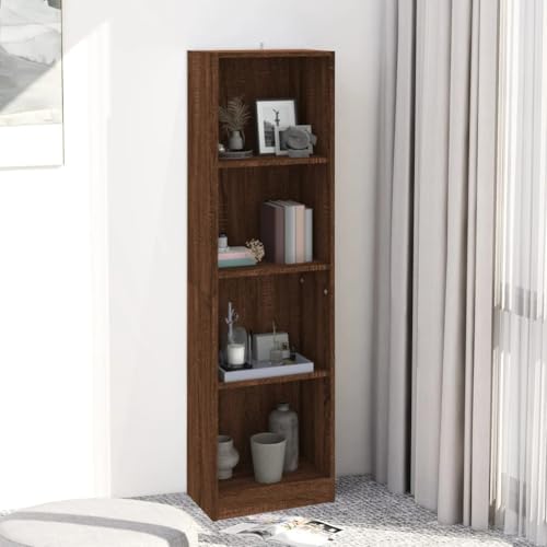 YUOTYRKTEJRSG Bücherregal 4 Fächer Braun Eichen-Optik 40x24x143 cm Kleines Bücherregal Cd Regal Schrank Klein Bad Schrank für Arbeitszimmer Balkon Wohnzimmer Schlafzimmer YUOTYRKTEJRSG Bücherregal 4 Fächer Braun Eichen-Optik 40x24x143 cm Kleines Bücherregal Cd Regal Schrank Klein Bad Schrank für Arbeitszimmer Balkon Wohnzimmer Schlafzimmer von YUOTYRKTEJRSG
