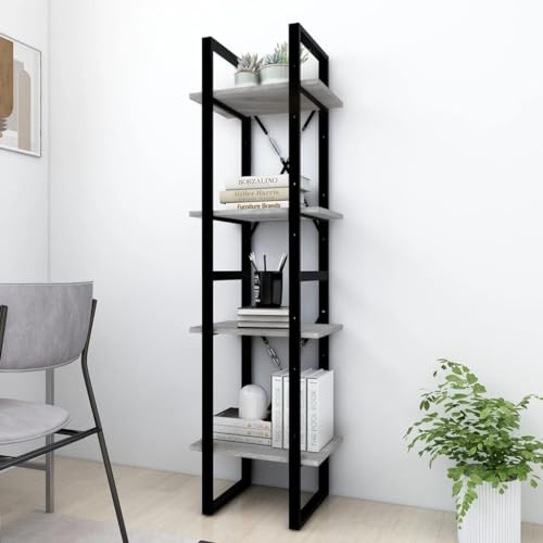 YUOTYRKTEJRSG Bücherregal 4 Fächer Grau Sonoma 40x30x140 cm Holzwerkstoff Aktenregal Cd Regal Lagerregal Kitchen Shelf für Balkon Küche Buchhandlung Schlafzimmer YUOTYRKTEJRSG Bücherregal 4 Fächer Grau Sonoma 40x30x140 cm Holzwerkstoff Aktenregal Cd Regal Lagerregal Kitchen Shelf für Balkon Küche Buchhandlung Schlafzimmer von YUOTYRKTEJRSG