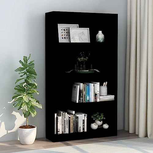 YUOTYRKTEJRSG Bücherregal 4 Fächer Schwarz 80x24x142 cm Holzwerkstoff Kleines Bücherregal Cd Regal Schrank Klein Bad Schrank für Arbeitszimmer Balkon Wohnzimmer Schlafzimmer YUOTYRKTEJRSG Bücherregal 4 Fächer Schwarz 80x24x142 cm Holzwerkstoff Kleines Bücherregal Cd Regal Schrank Klein Bad Schrank für Arbeitszimmer Balkon Wohnzimmer Schlafzimmer von YUOTYRKTEJRSG