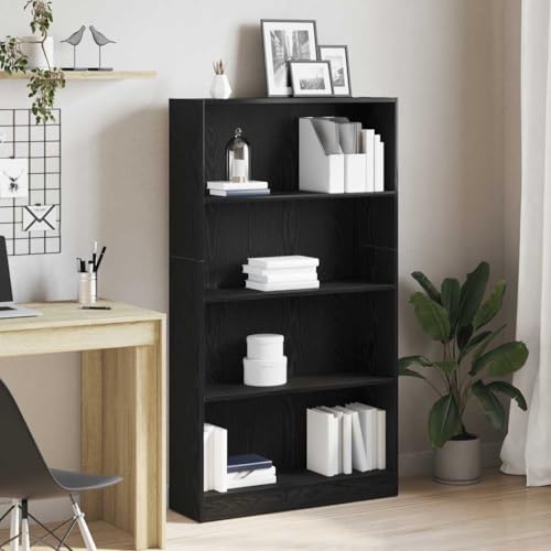 YUOTYRKTEJRSG Bücherregal 4 Fächer Schwarz Eichen-Optik 80x24x143 cm Kleines Bücherregal Cd Regal Schrank Klein Bad Schrank für Arbeitszimmer Balkon Wohnzimmer Schlafzimmer YUOTYRKTEJRSG Bücherregal 4 Fächer Schwarz Eichen-Optik 80x24x143 cm Kleines Bücherregal Cd Regal Schrank Klein Bad Schrank für Arbeitszimmer Balkon Wohnzimmer Schlafzimmer von YUOTYRKTEJRSG
