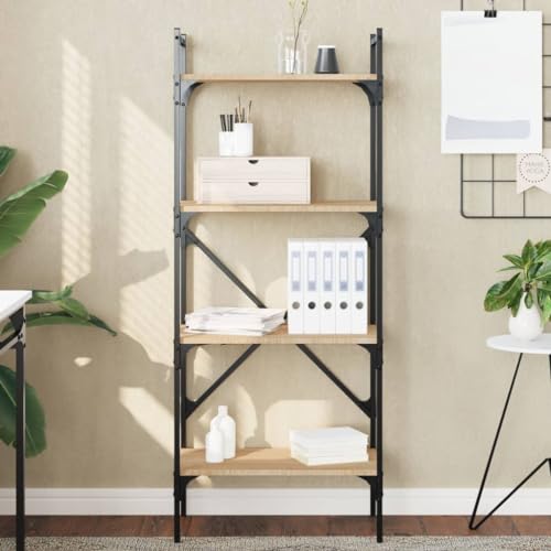 YUOTYRKTEJRSG Bücherregal 4 Fächer Sonoma-Eiche 56x31,5x138,5cm Holzwerkstoff Buchregal Badezimmerschrank Badregal Regal Klein für Schlafzimmer Buchhandlung Küche Arbeitszimmer YUOTYRKTEJRSG Bücherregal 4 Fächer Sonoma-Eiche 56x31,5x138,5cm Holzwerkstoff Buchregal Badezimmerschrank Badregal Regal Klein für Schlafzimmer Buchhandlung Küche Arbeitszimmer von YUOTYRKTEJRSG