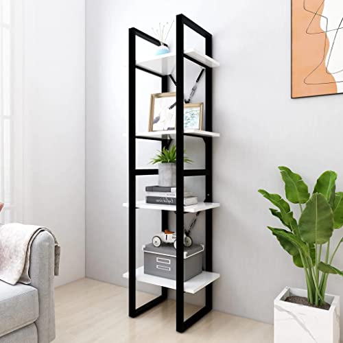YUOTYRKTEJRSG Bücherregal 4 Fächer Weiß 40x30x140 cm Holzwerkstoff Aktenregal Cd Regal Lagerregal Kitchen Shelf für Balkon Küche Buchhandlung Schlafzimmer YUOTYRKTEJRSG Bücherregal 4 Fächer Weiß 40x30x140 cm Holzwerkstoff Aktenregal Cd Regal Lagerregal Kitchen Shelf für Balkon Küche Buchhandlung Schlafzimmer von YUOTYRKTEJRSG