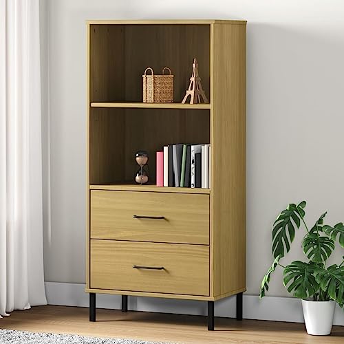YUOTYRKTEJRSG Bücherregal Oslo 2 Schubladen Braun 60x35x128,5 cm Massivholz Cupboard Badezimmerschrank Badregal Treppenregal für Wohnzimmer Balkon Arbeitszimmer Buchhandlung YUOTYRKTEJRSG Bücherregal Oslo 2 Schubladen Braun 60x35x128,5 cm Massivholz Cupboard Badezimmerschrank Badregal Treppenregal für Wohnzimmer Balkon Arbeitszimmer Buchhandlung von YUOTYRKTEJRSG