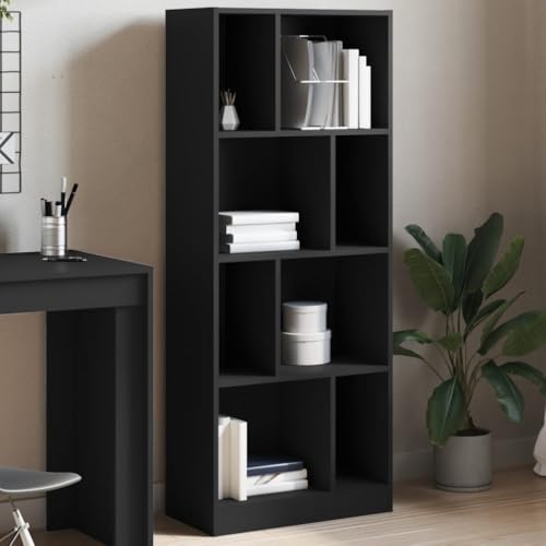 YUOTYRKTEJRSG Bücherregal Schwarz 57x28,5x141 cm Holzwerkstoff Aufbewahrungsregal Cd Regal Schrank Klein Regal Klein für Balkon Wohnzimmer Schlafzimmer Buchhandlung YUOTYRKTEJRSG Bücherregal Schwarz 57x28,5x141 cm Holzwerkstoff Aufbewahrungsregal Cd Regal Schrank Klein Regal Klein für Balkon Wohnzimmer Schlafzimmer Buchhandlung von YUOTYRKTEJRSG